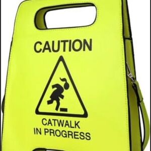 Caution 'Catwalk in Progress' Neon Tote Bag